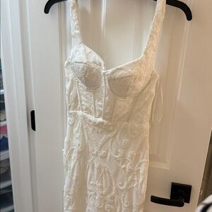 Hello Molly White Embroidered Dress